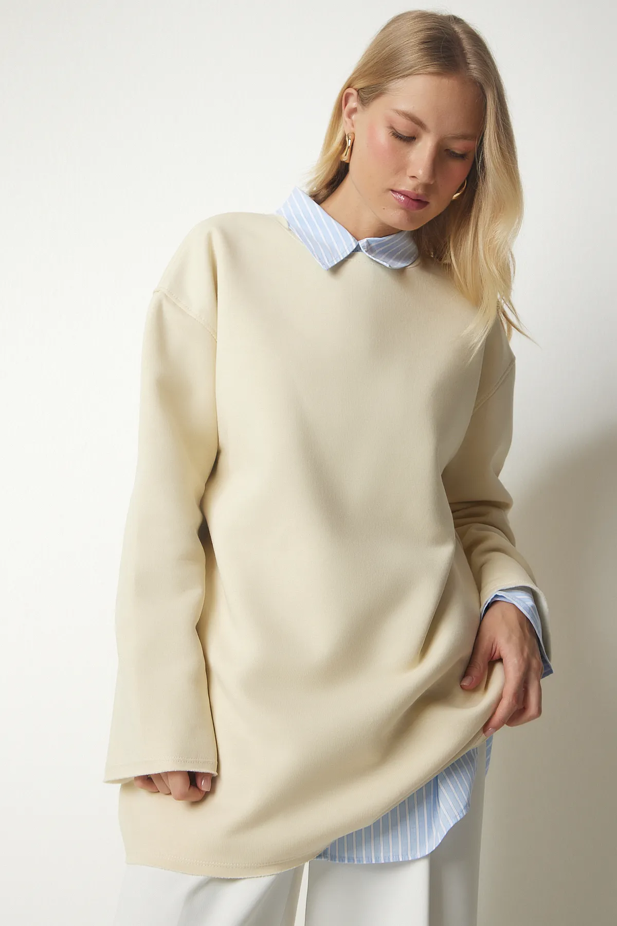 Happiness İstanbul  Sweatshirt - Weiß - Regular Fit