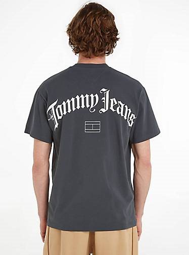 TOMMY-JEANS Herren T-Shirt TJM RLX GRUNGE ARCH BACK TEE