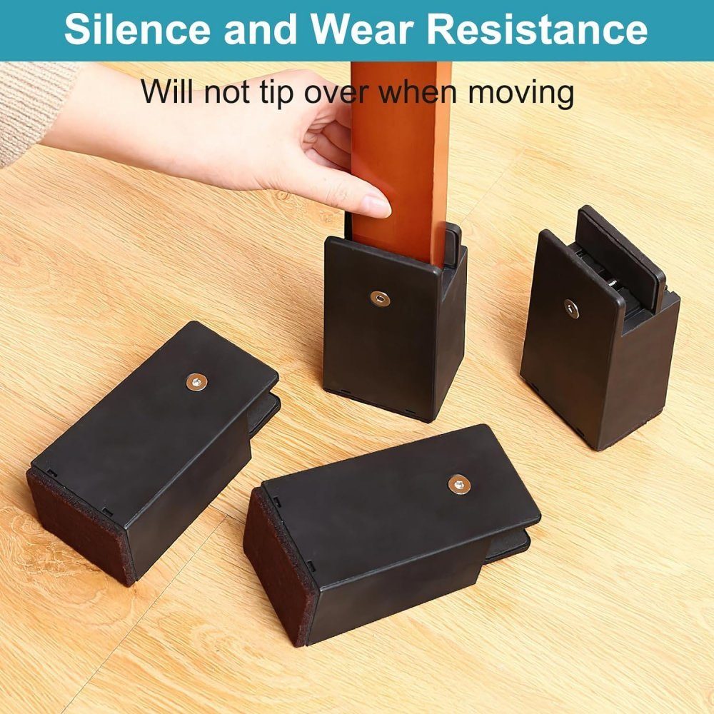 BlingBin Erhöhungs-Set 4 Stück Verstellbare 10cm Tischerhöhung mit Schraubklemme, (4er Set, 4-St), Sofaerhöher Tischerhöher Betterhöhung
