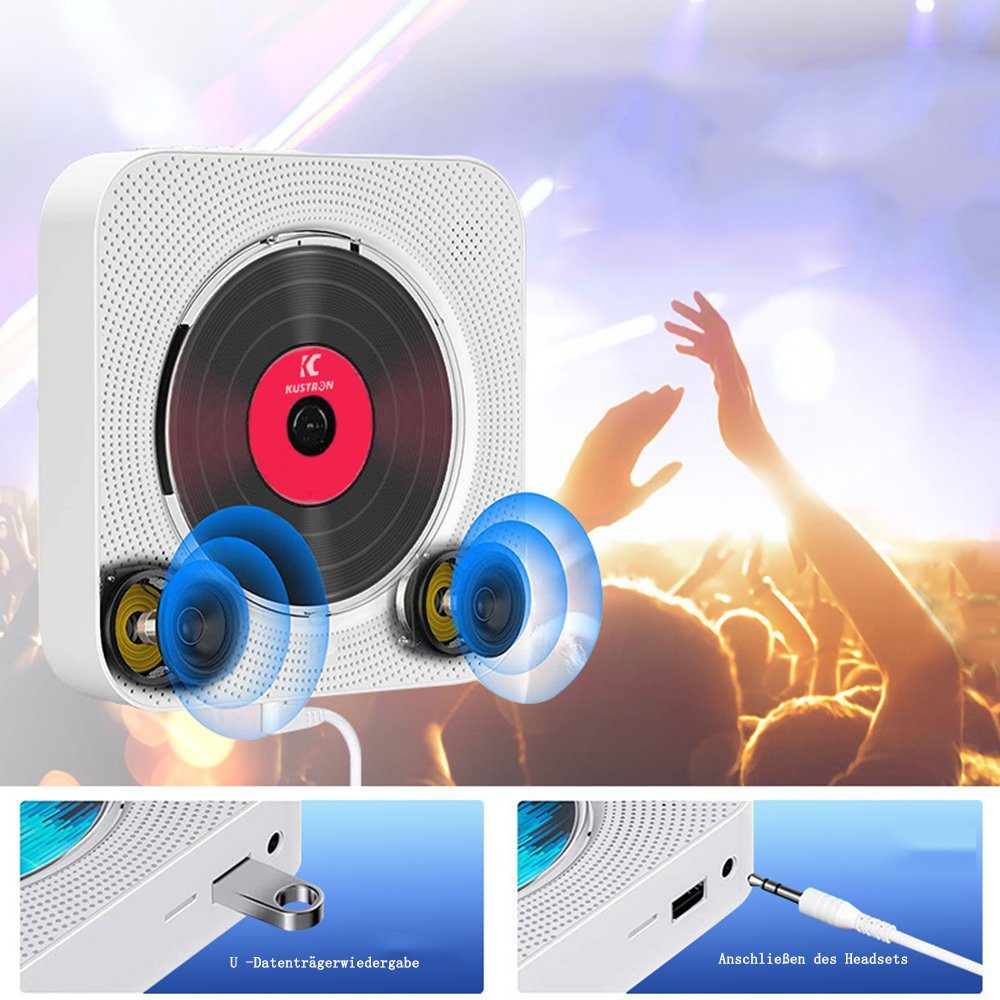 GelldG CD Player mit Radio Boombox, Bluetooth CD Player DVD-Player