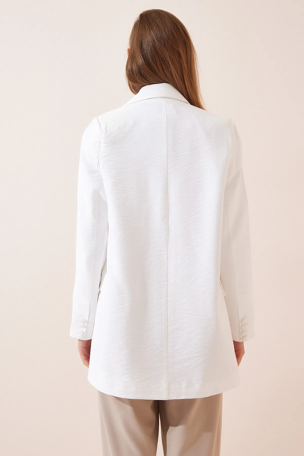Happiness İstanbul  Blazer - Weiß - Oversized