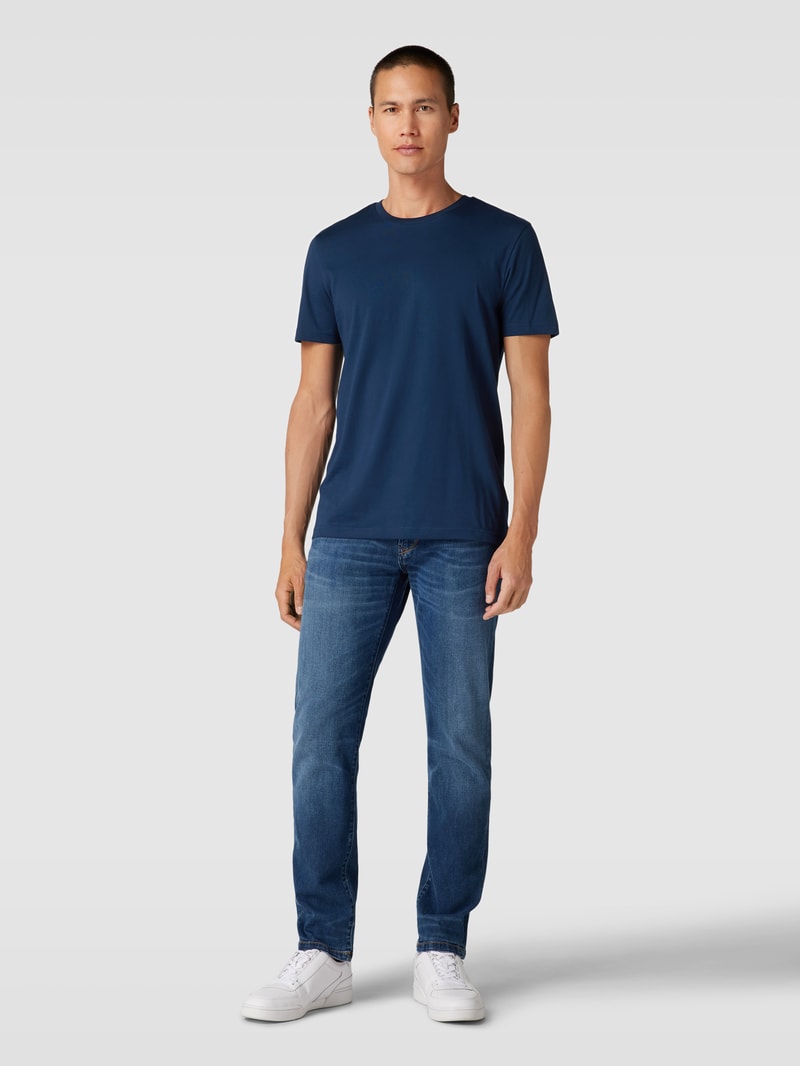 T-Shirt aus Baumwolle mit Rundhalsausschnitt in dunkelblau