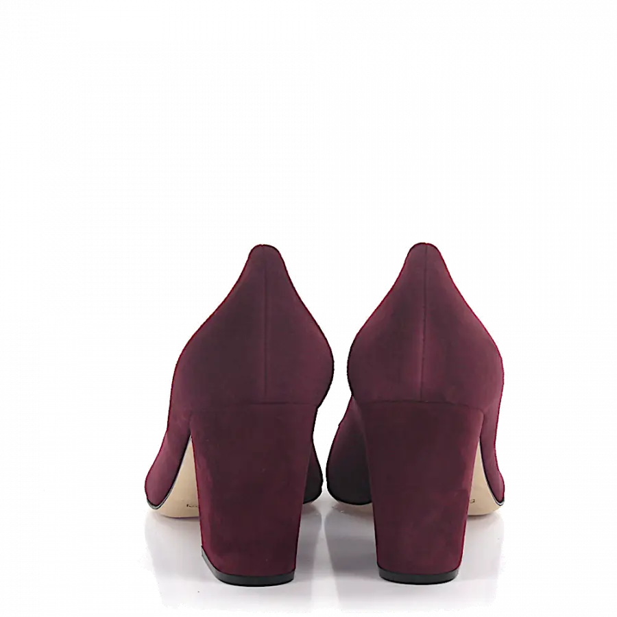 Sergio Rossi - Pumps Kalbsleder Veloursleder bordeaux - rot