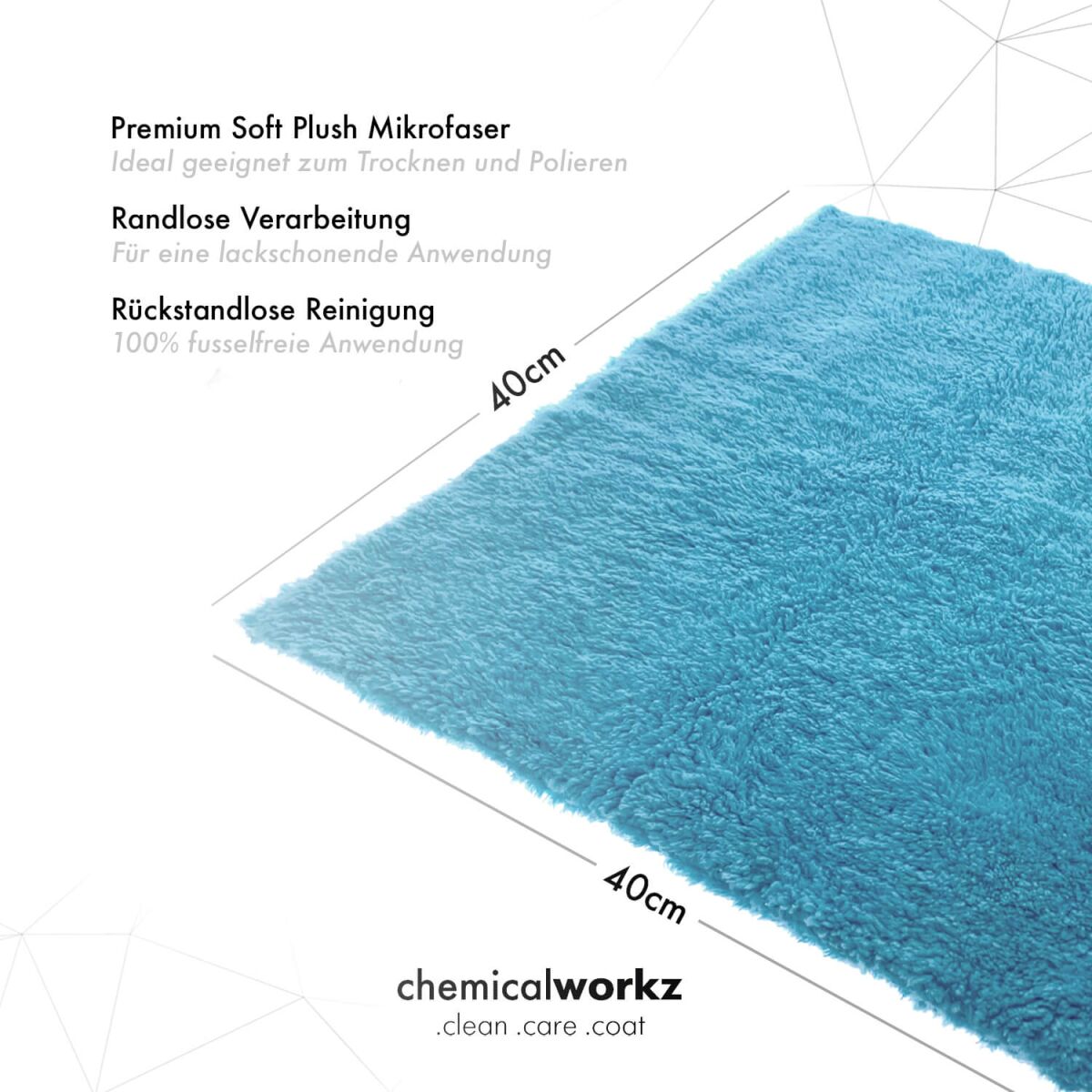 chemicalworkz Edgeless Soft Touch Towel 500GSM Blau Poliertuch 40×40cm
