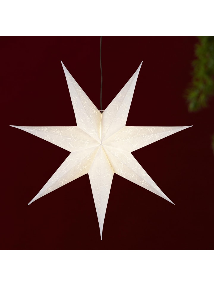 STAR Trading Papierstern 'Decorus', handgeschöpftes Papier, weiß, Ø 63cm günstig kaufen onesize
