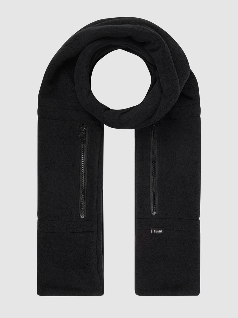 Schal auf Fleece in schwarz