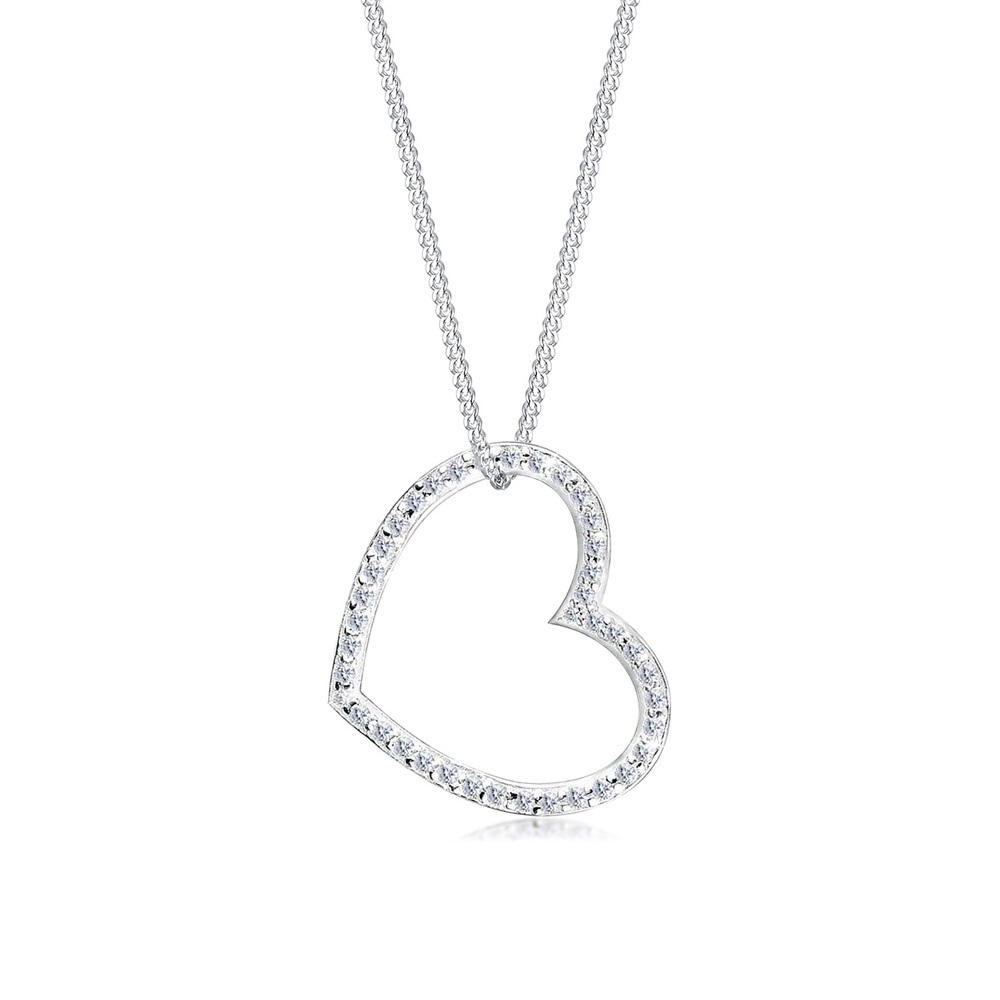Elli Elli Collier Herz-Form Zirkonia 925 Sterling Silber collier