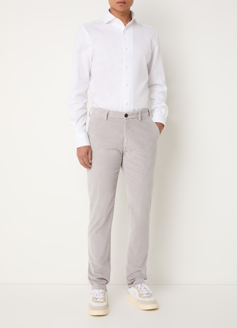 Pantaloni chino din catifea reiată, cu croială dreaptă și buzunare laterale, Boggi Milano