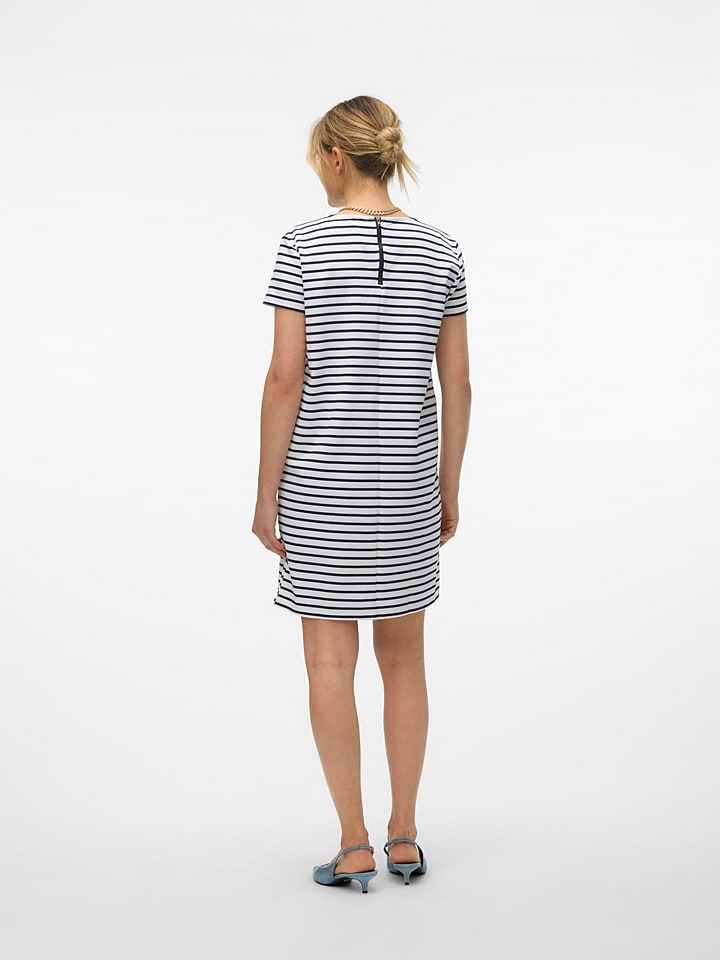 Vero Moda Kleid in Dunkelblau/ Weiß günstig kaufen