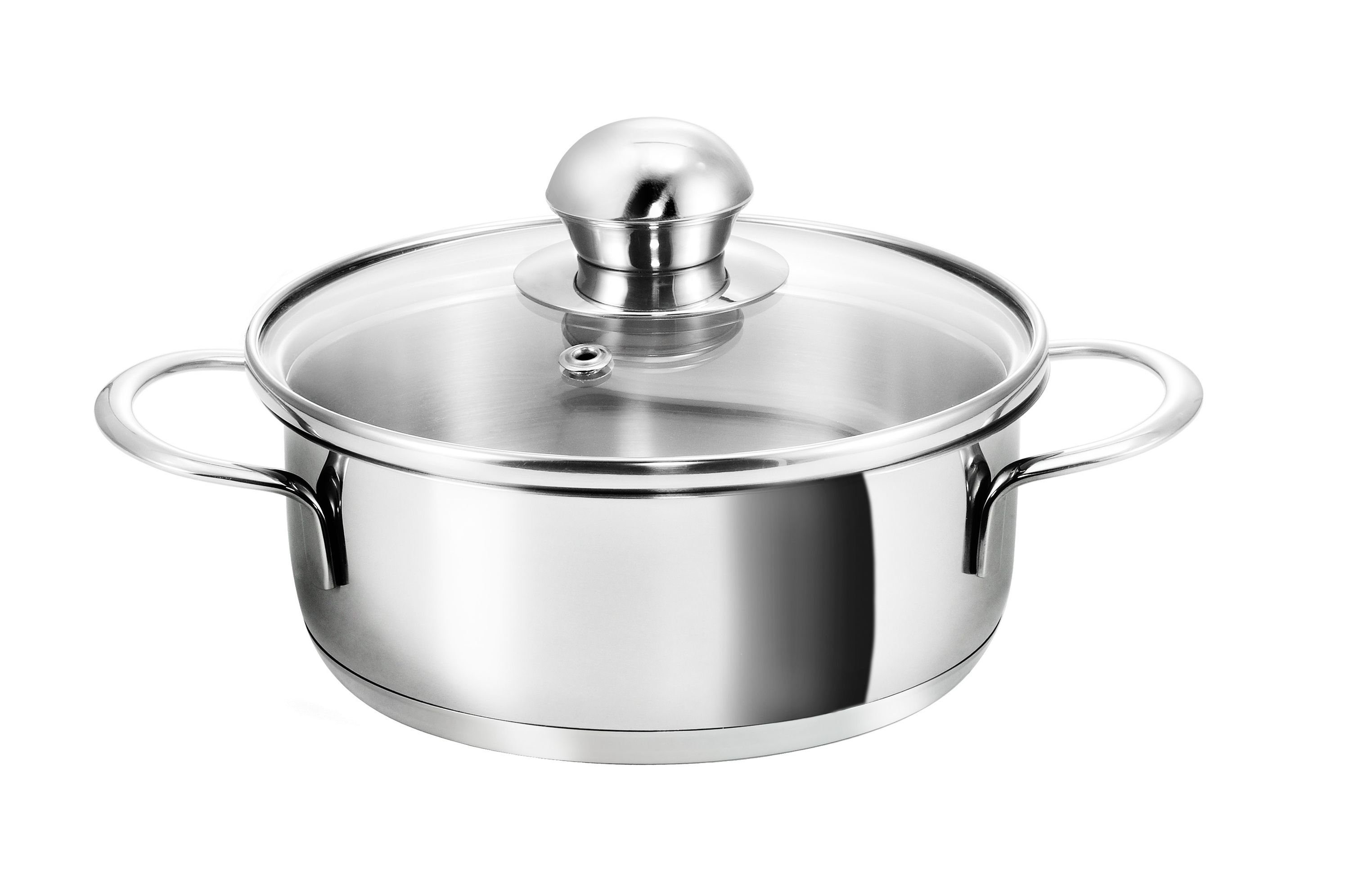 Kopf Topf-Set Parvus 2-teilig, Edelstahl (2-tlg), Kleine Töpfe, Kochtopfset, 14 + 14 cm, inkl. Deckel, Induktion