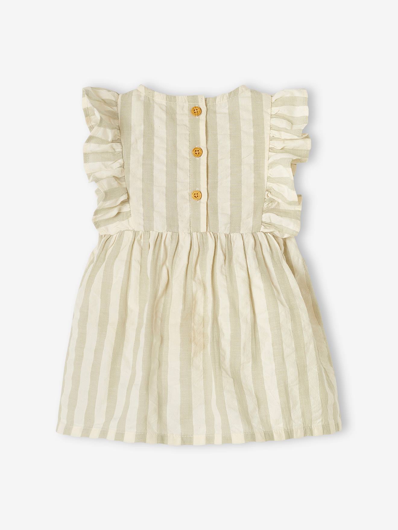 Vertbaudet Mädchen Baby Kleid, ärmellos - graugrün