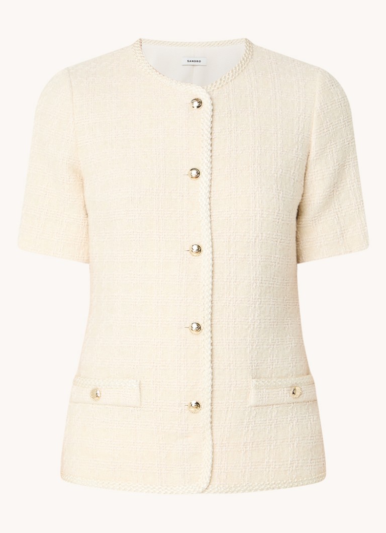 Rochie tunică Sandro din tweed cu pliuri scurte