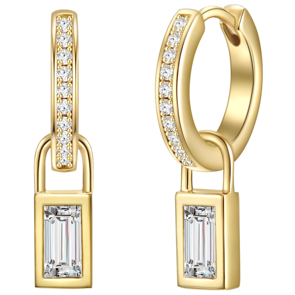 Glanzstücke München Créoles en argent Argent sterling Oxyde de zirconium (CZ) en Or jaune Boucles d'oreilles