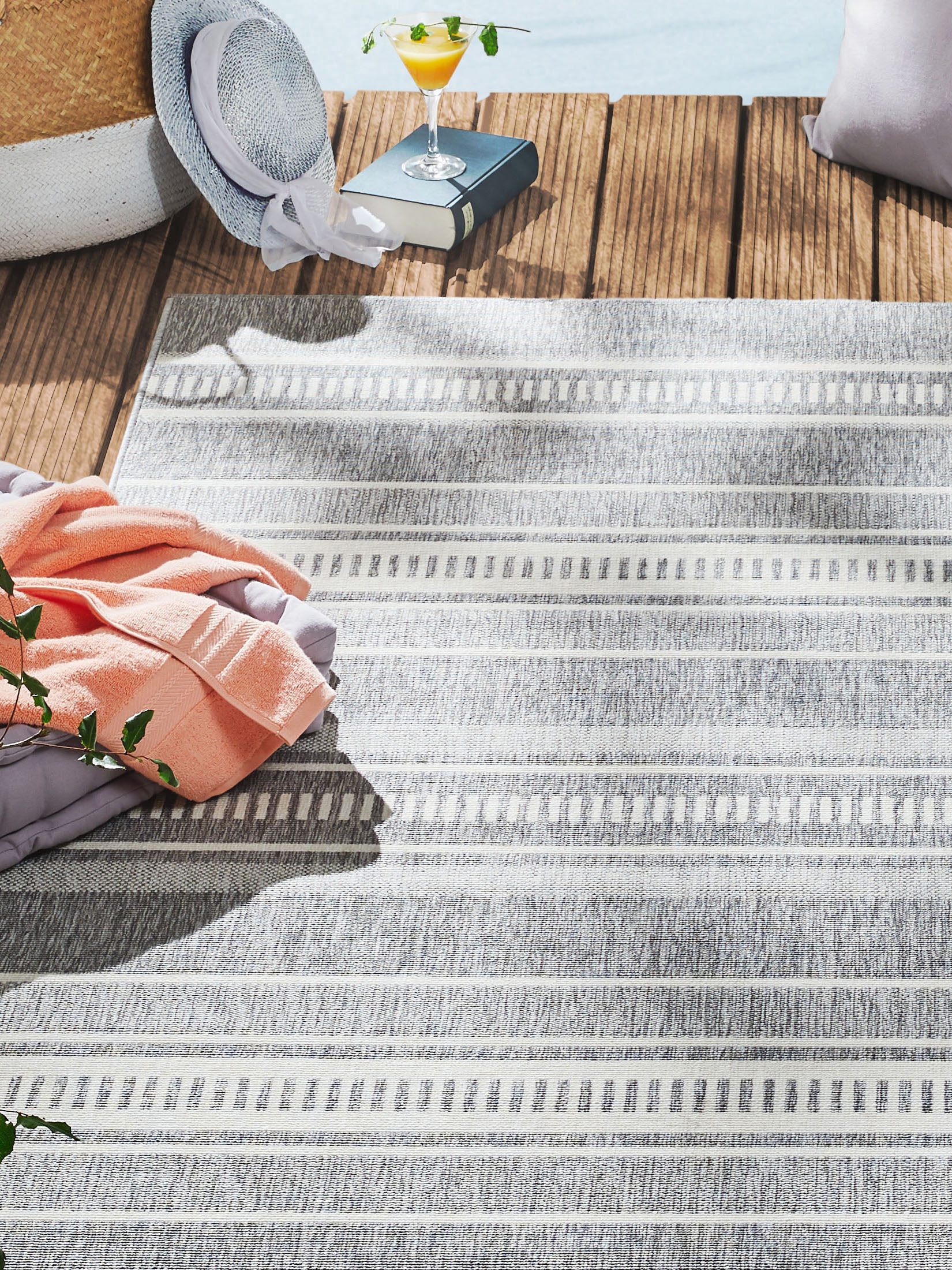 Albany Outdoor-Teppich, Steingrau