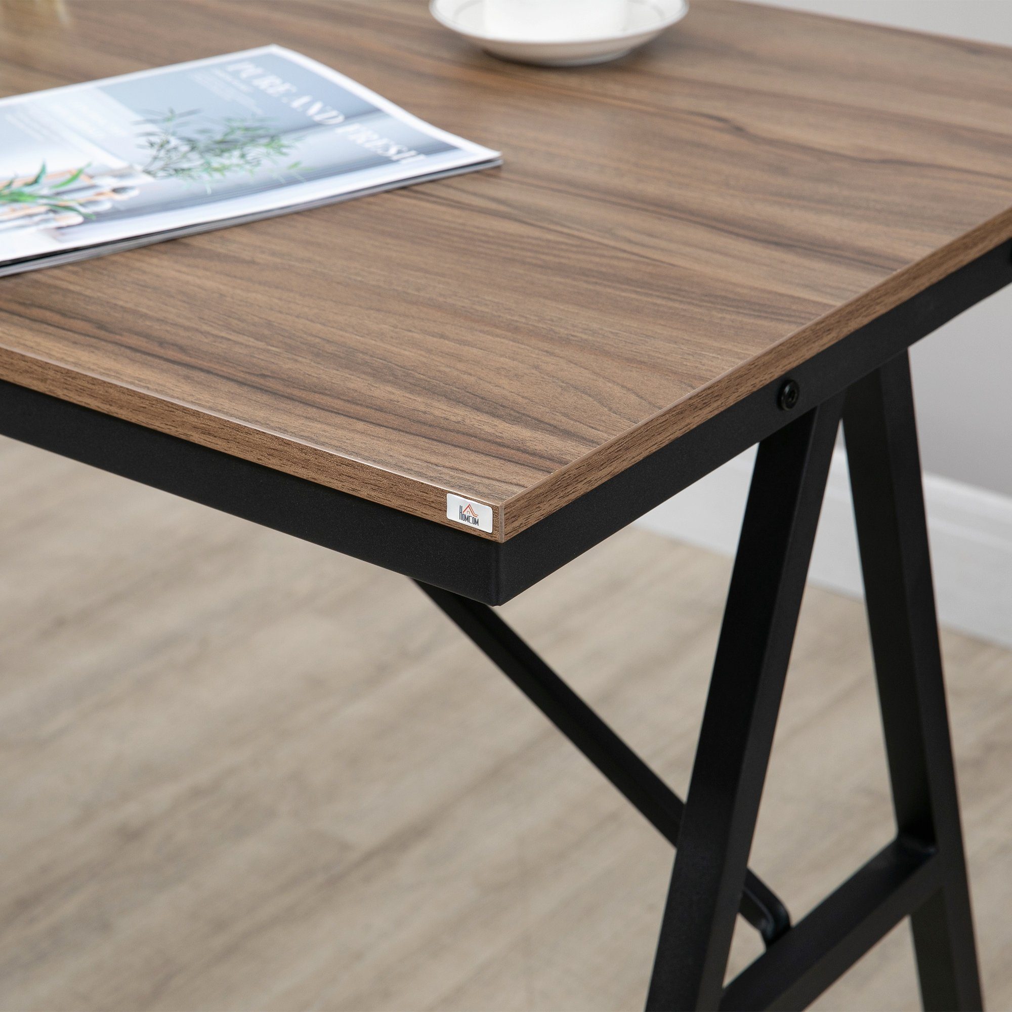 HOMCOM Bargruppe Bartisch mit Barhockern im Industrie-Design, Knopfheftung, (Set, 5-tlg., 1 x Tisch; 4 x Hocker), Tisch mit 4 Stühlen