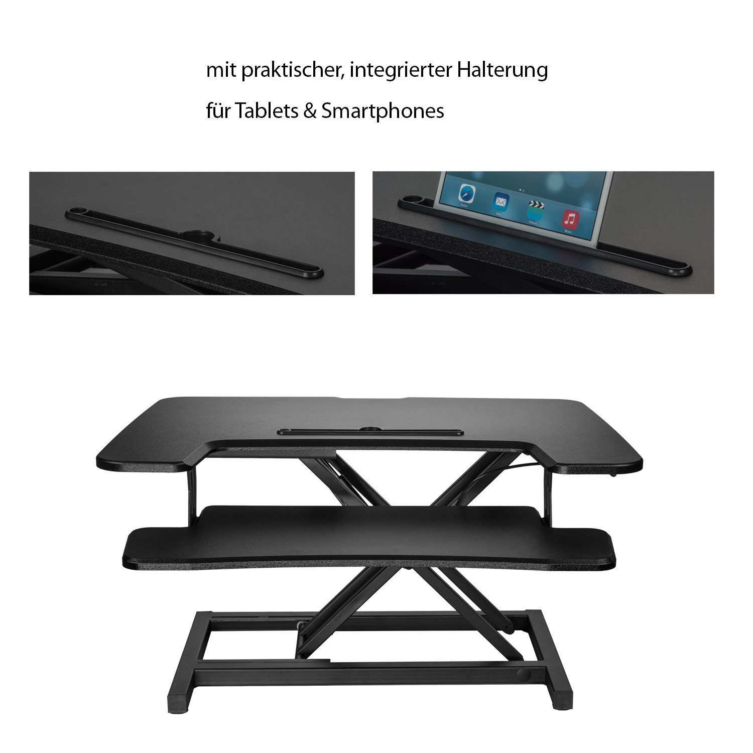 exeta Schreibtischaufsatz ergoX-S Höhenverstellbarer Tischaufsatz Stehpult manuell Homeoffice