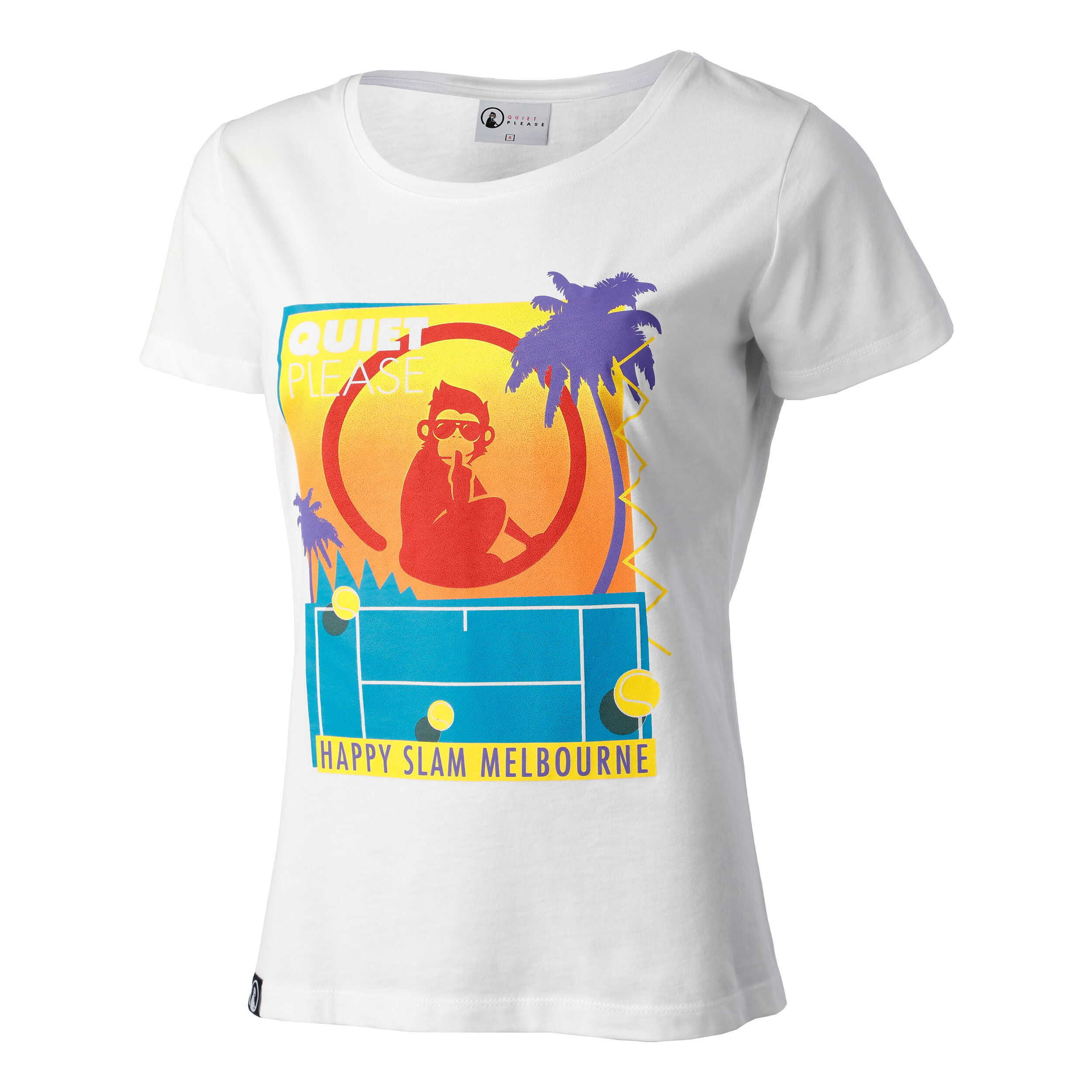 Happy Slam T-Shirt Damen - Weiß, Mehrfarbig