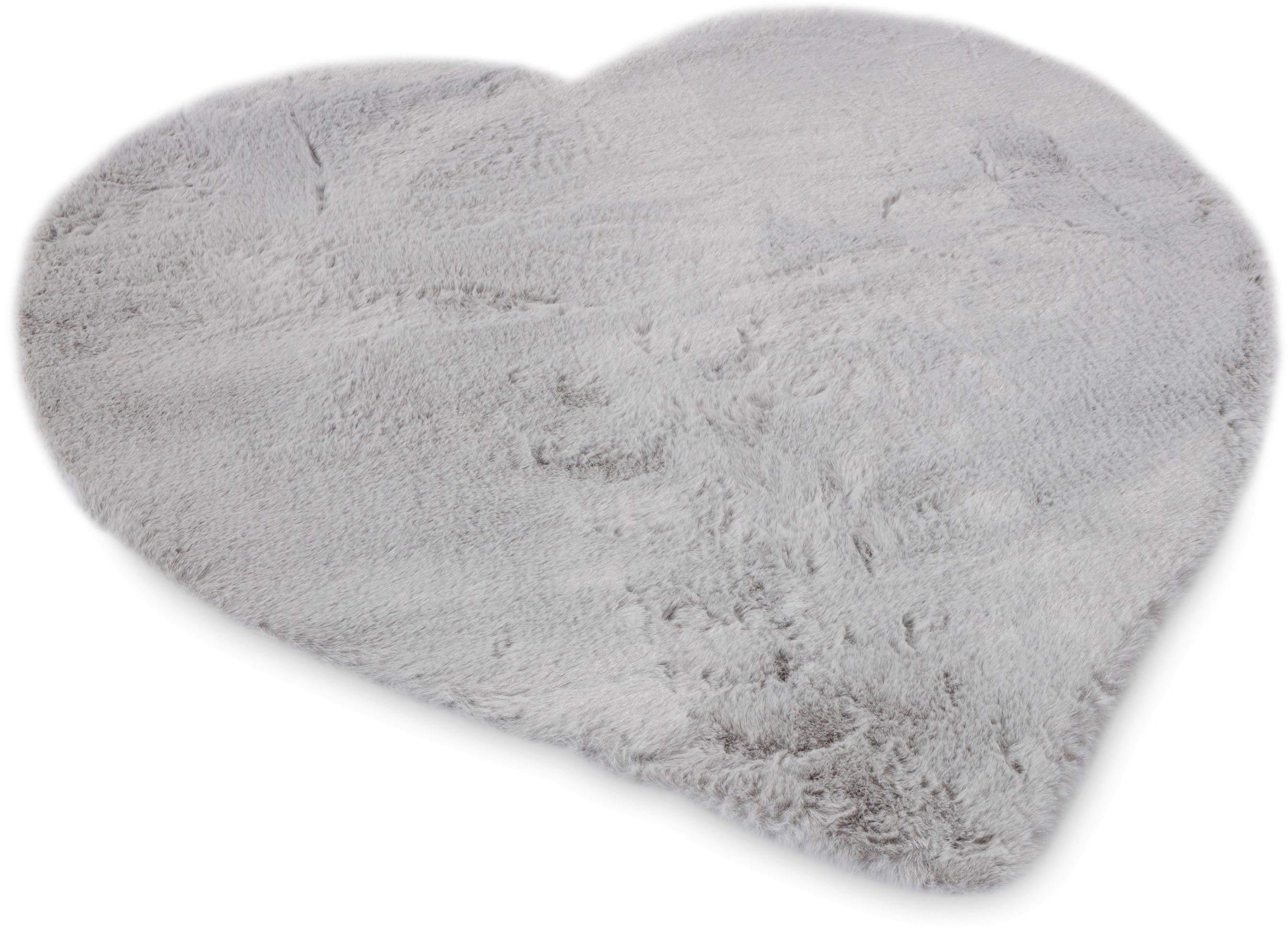 Fellteppich Kuschelteppich Chiara, Gino Falcone, herzförmig, Höhe: 30 mm, Kunstfell, Kaninchenfell-Haptik, besonders weicher Langflor