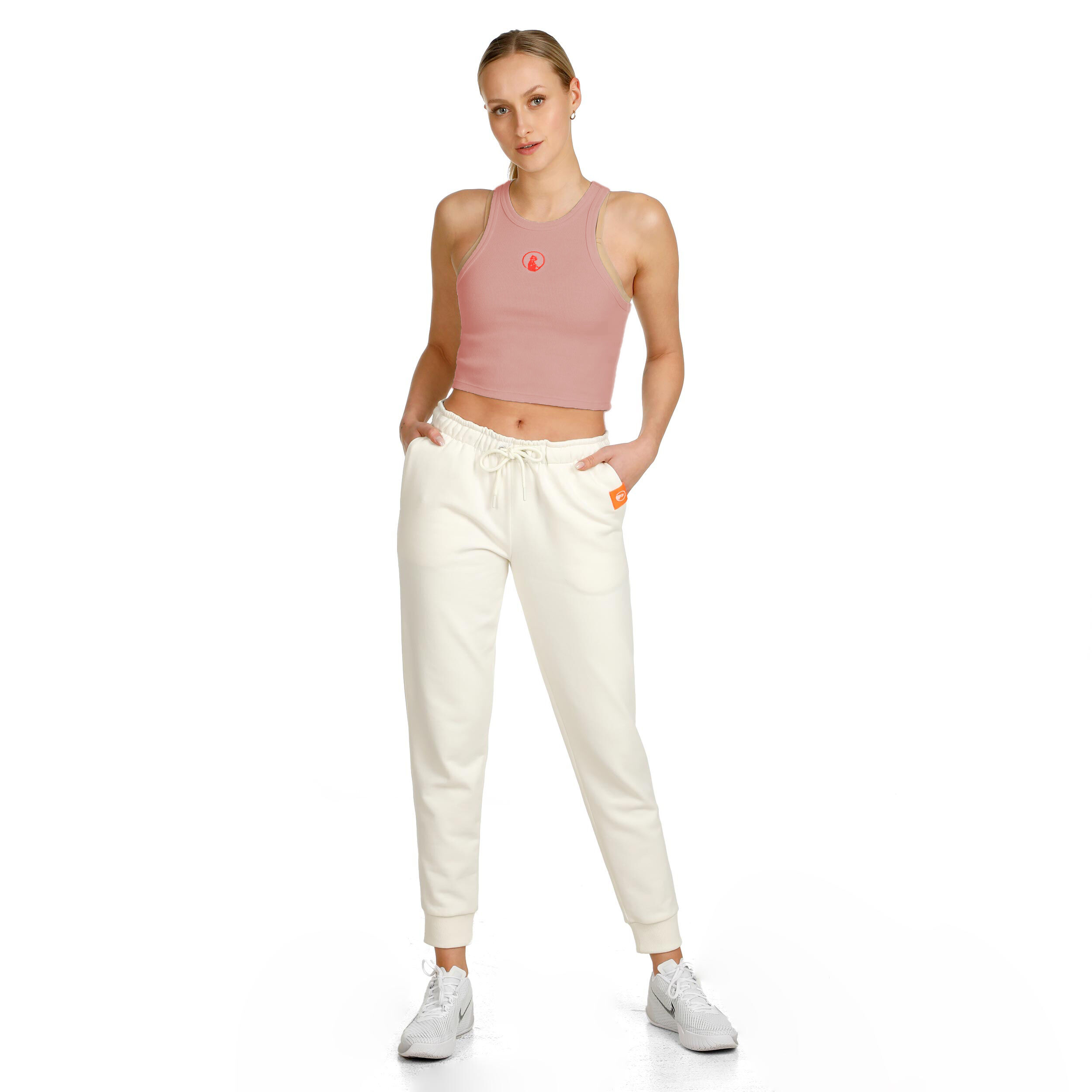 Crossroad Ribbed Tank-Top Damen - Altrosa, Rot