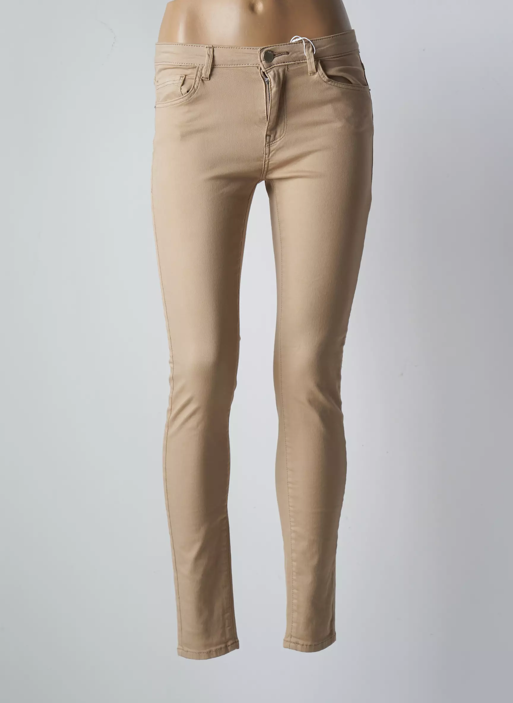 Only Pantalons Slim Femme couleur beige