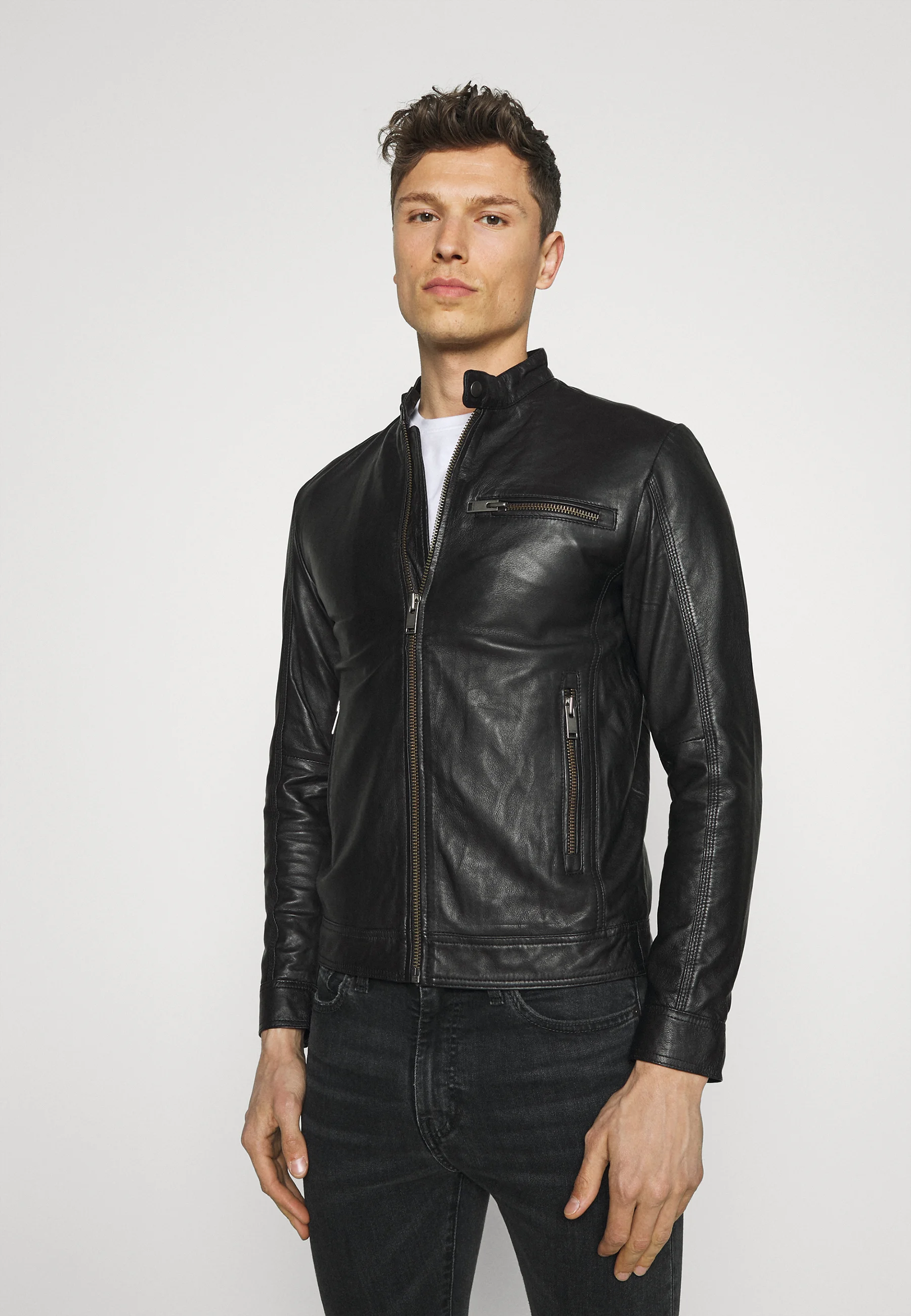 Chaqueta de cuero Selected Homme SLHICONIC CLASSIC