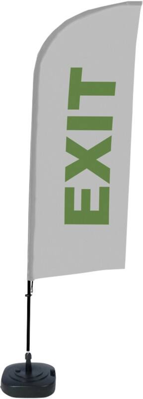 SHOWDOWN Strandflagge Exit Windform Grau 330 x 89 cm Einzel Aluminium