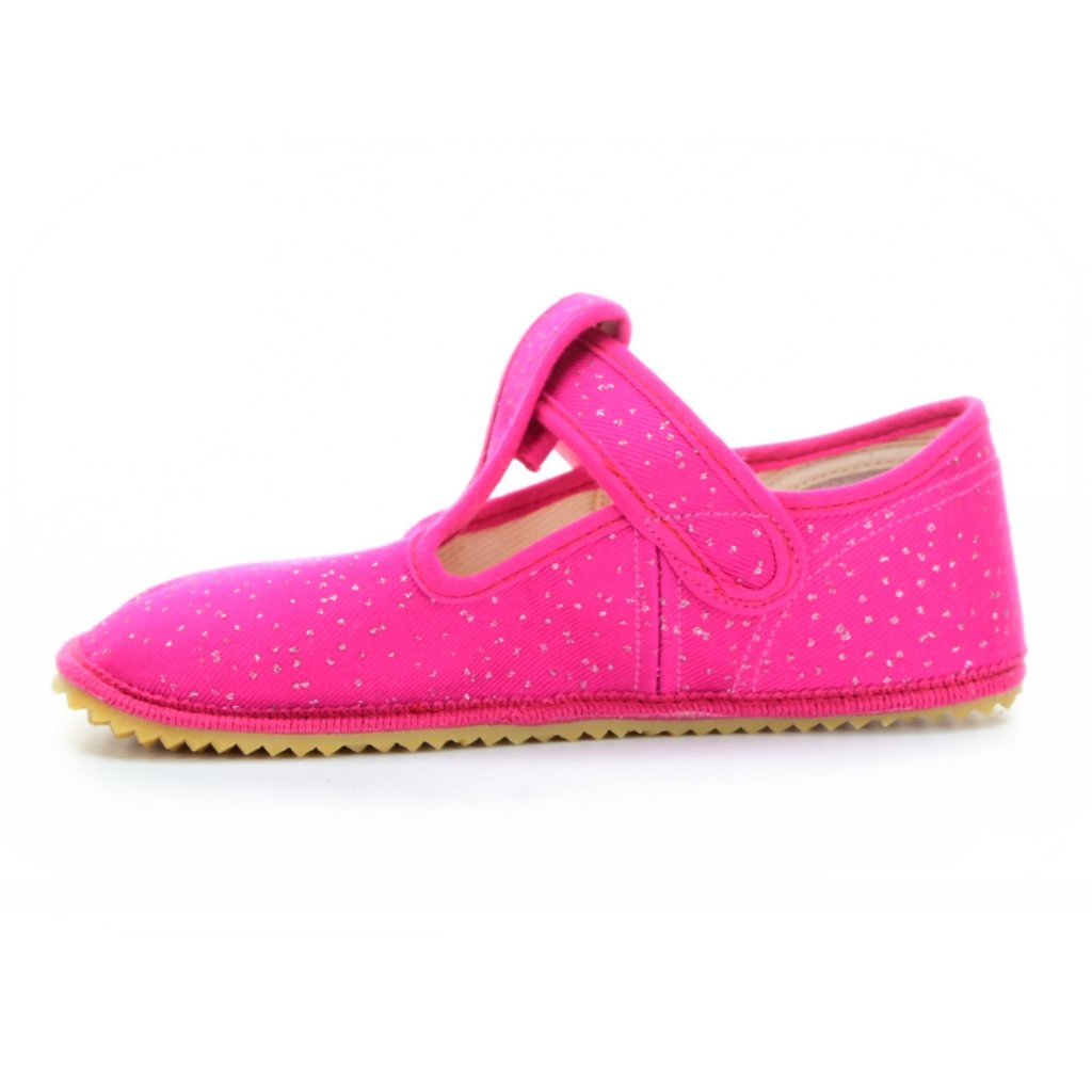 Beda Pink Shine Canvas Hausschuhe mit Hinterkappe (BF-060010 / W / OP)