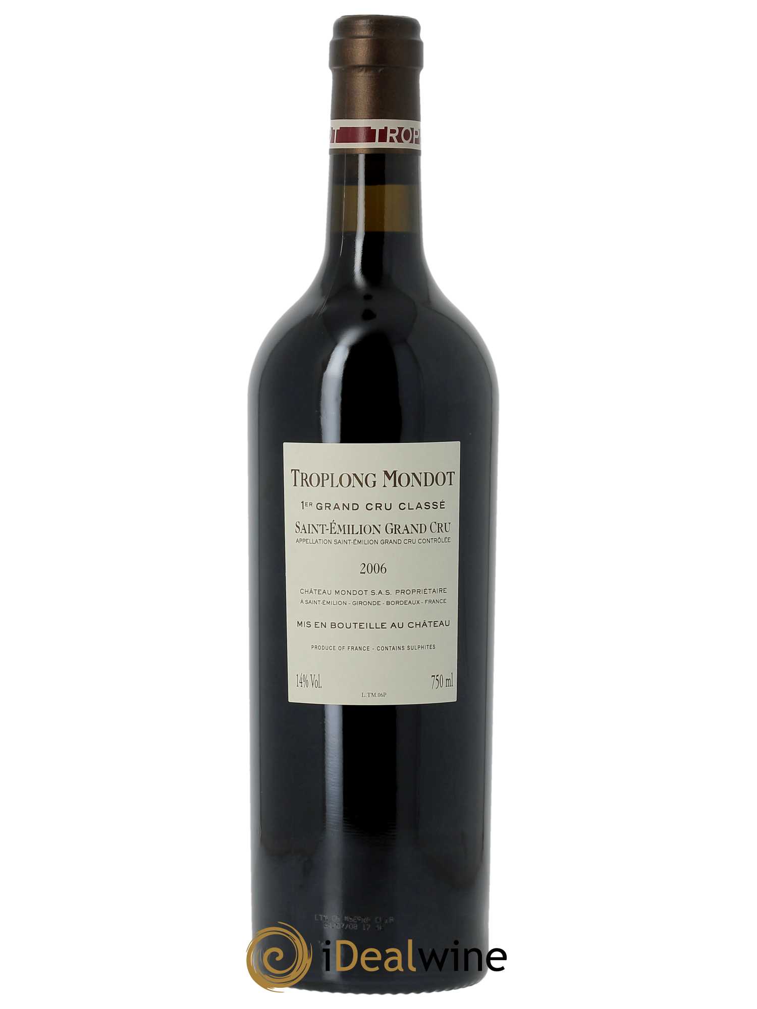 Château Troplong Mondot 1er Grand Cru Classé B (CBO à partir de 6 BTS) 2006 - Lot de 1 Bouteille