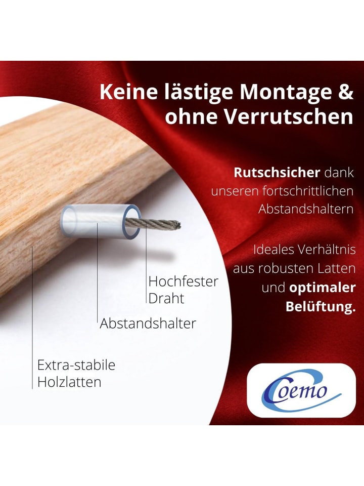 Coemo Rollrost DELUXE extrastabile Leisten in Natur günstig kaufen