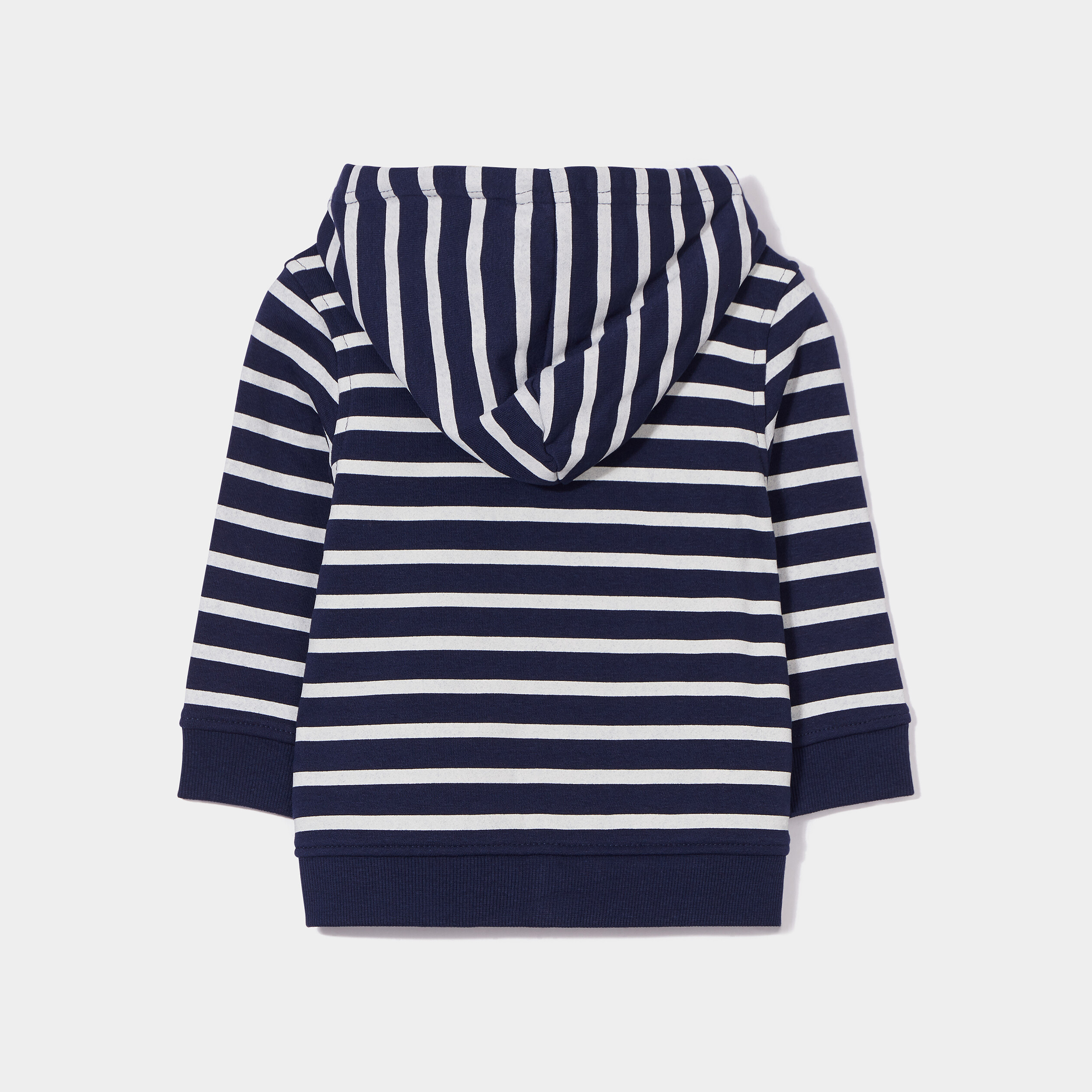 Sweat zippé à capuche manches longues bleu marine bébé garçon | La Halle