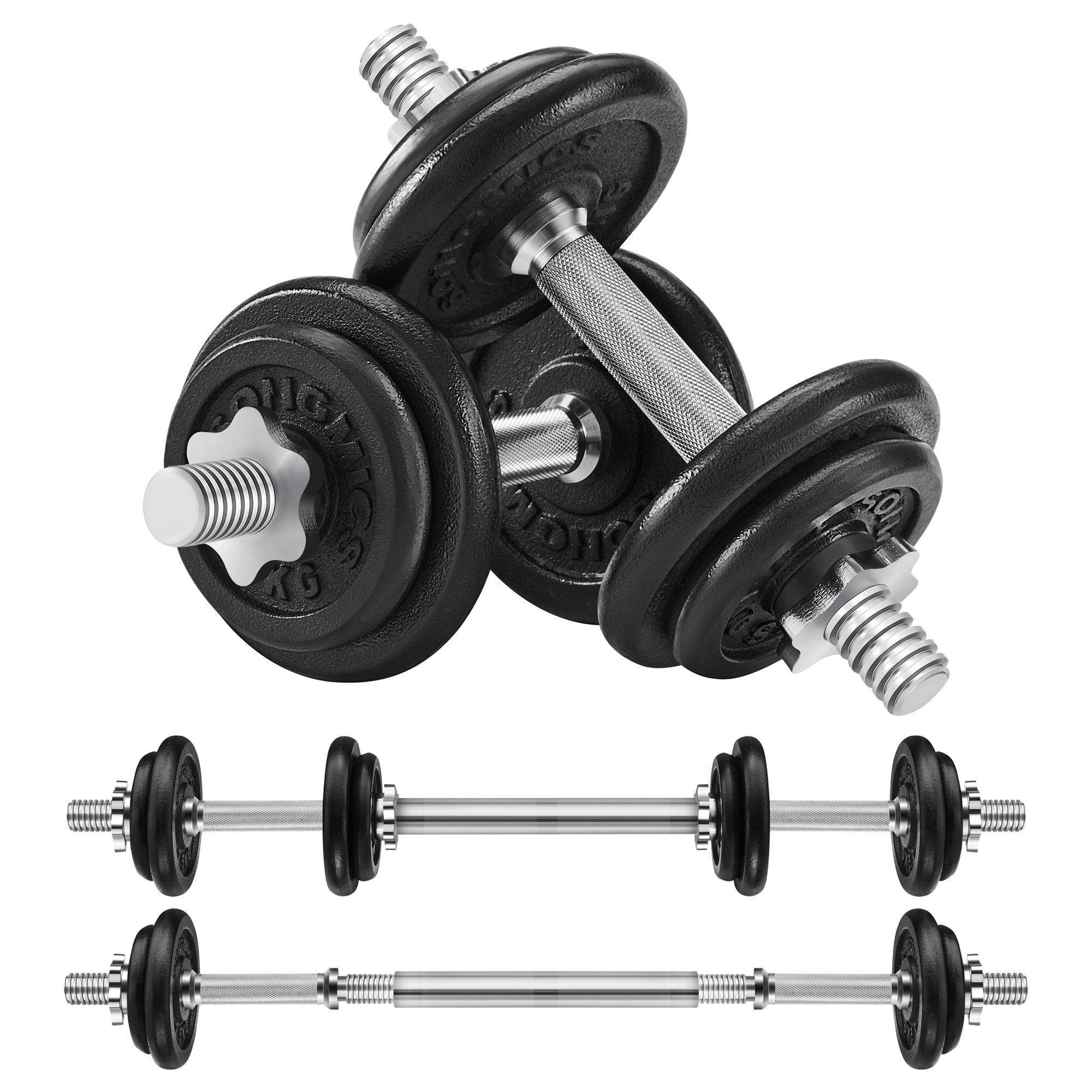 SONGMICS Hantel-Set Kurzhanteln, 2er Set, verstellbar Gewichte 20/30 kg
