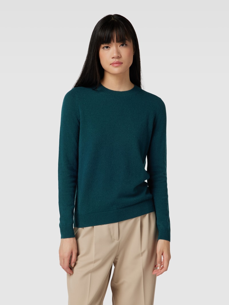 Kaschmirpullover in melierter Optik in petrol