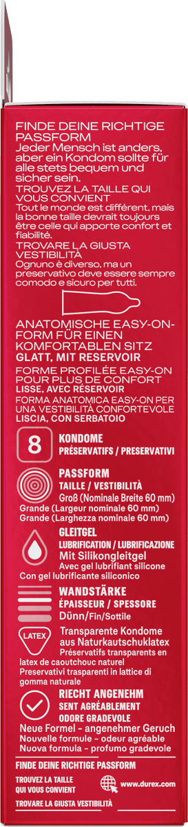 Kondome Gefühlsecht XXL, Breite 60mm, 8 St