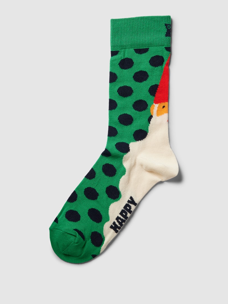 Socken mit Allover-Muster Modell 'Santas Beard' in grün
