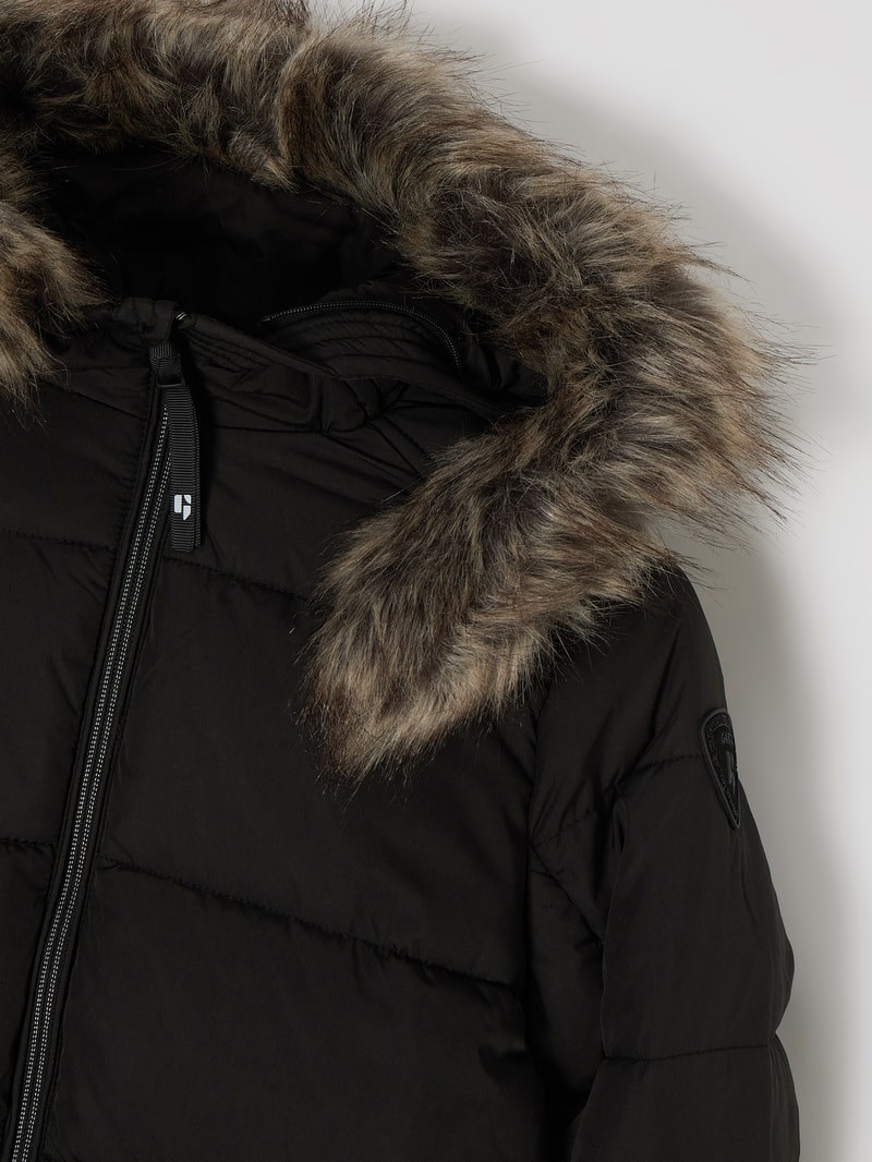 Steppjacke mit Kapuze - wasserabweisend in schwarz