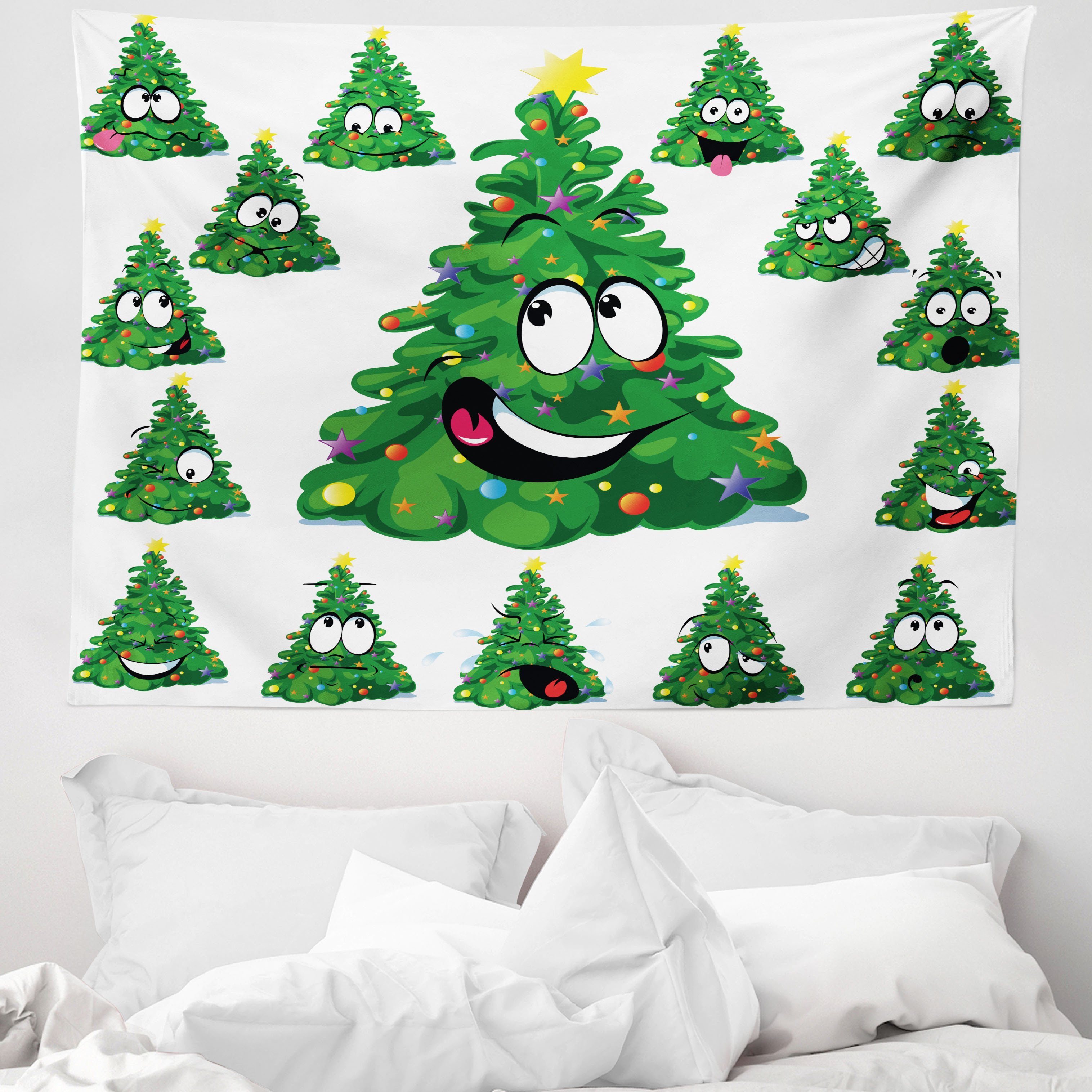 Wandteppich aus Weiches Mikrofaser Stoff Für das Wohn und Schlafzimmer, Abakuhaus, rechteckig, Weihnachten Weihnachten Cartoon-lustige