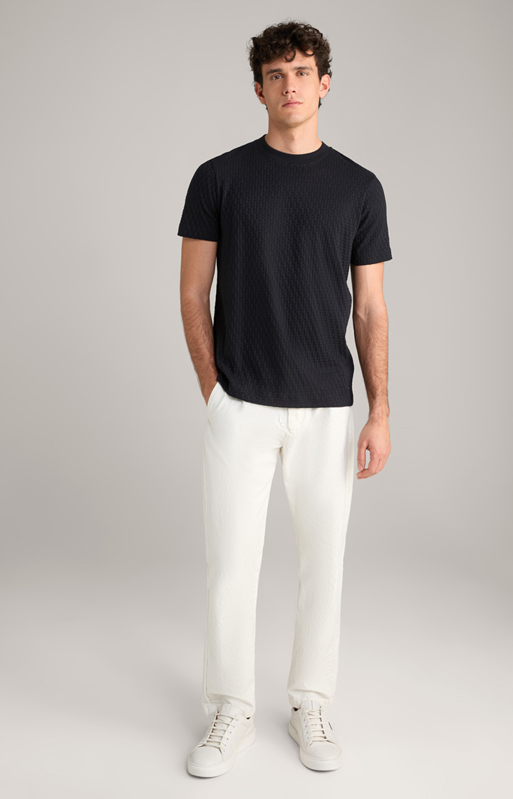 T-Shirt Bruce in Navy strukturiert