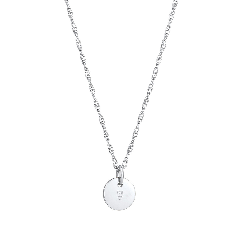 Elli Elli Collier Pendentif femme plaque ronde en argent 925 sterling Bijoux