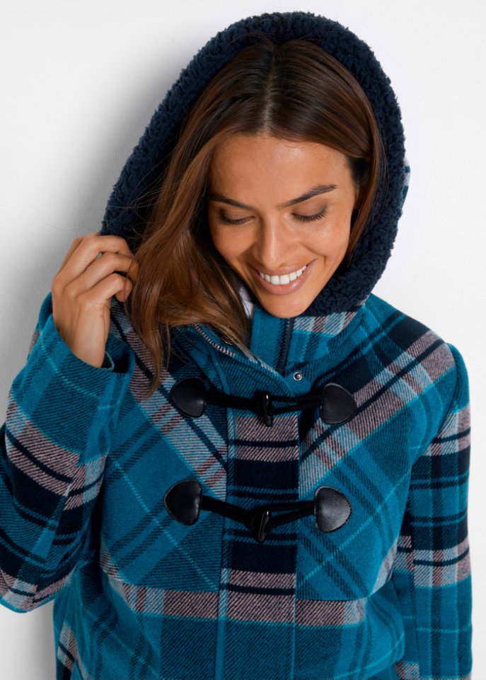 leicht wattierter Dufflecoat mit Kapuze