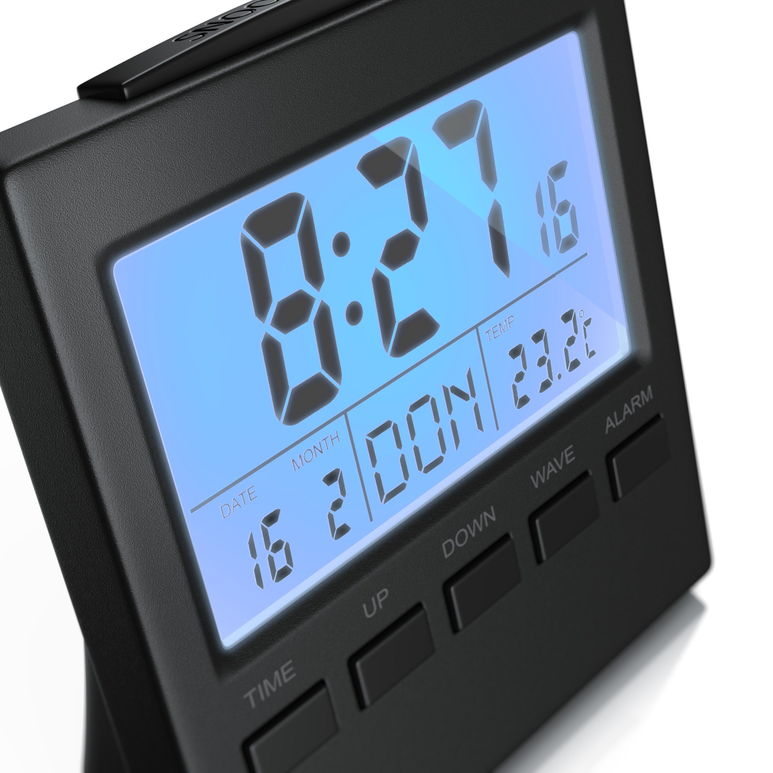 BEARWARE Wecker Digital-Funkwecker, Innen Temperaturanzeige, DCF-Funkuhr Datumsanzeige