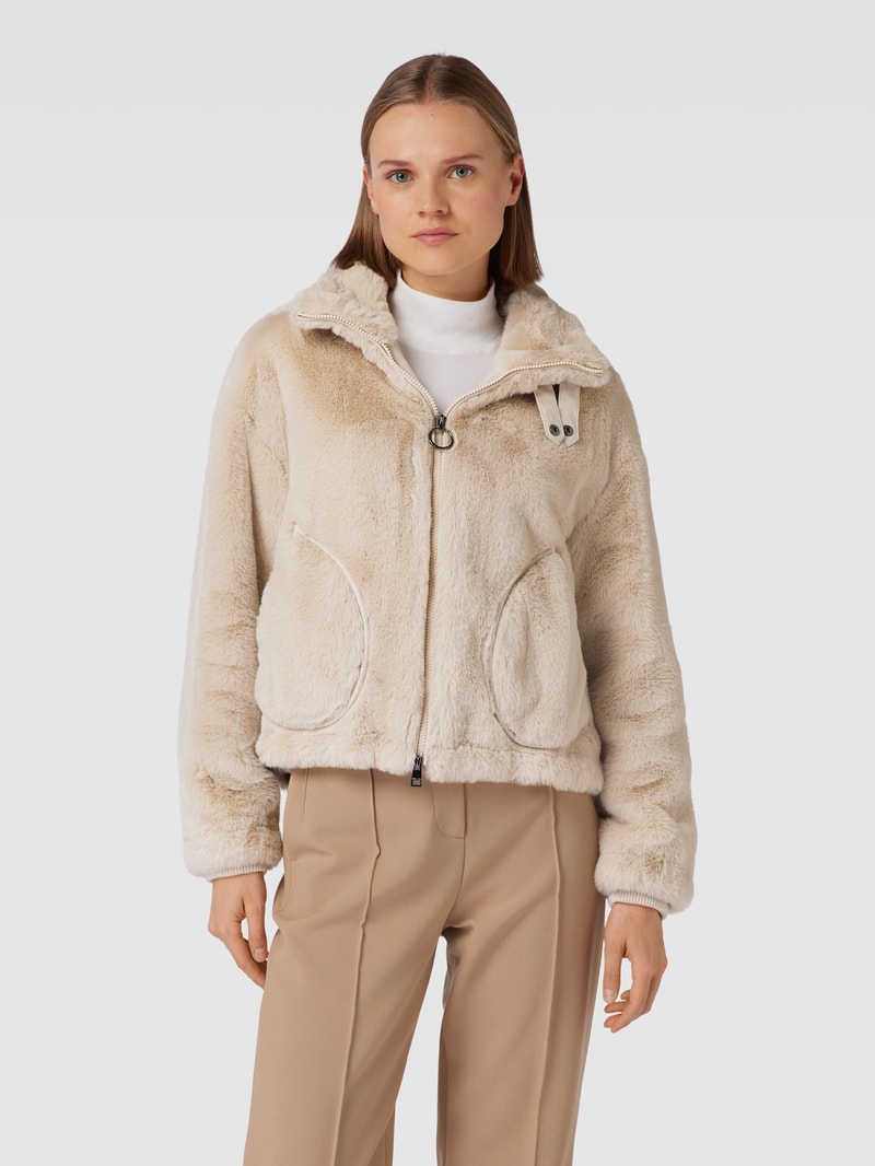 Jacke aus Kunstfell in beige