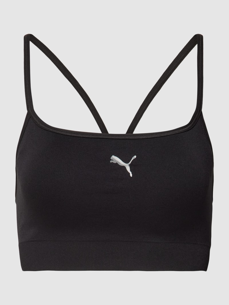 Sport-BH mit Logo-Print Modell 'Low Impact Studio' in schwarz