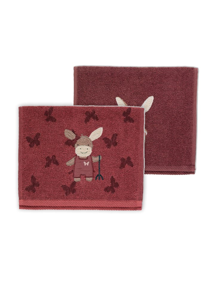 Sterntaler Kinderhandtuch 2er-Pack ESEL Emmily in dunkelrot günstig kaufen onesize