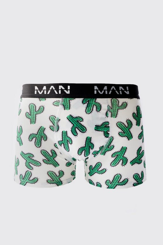 Man Boxershorts mit Kaktus-Print
