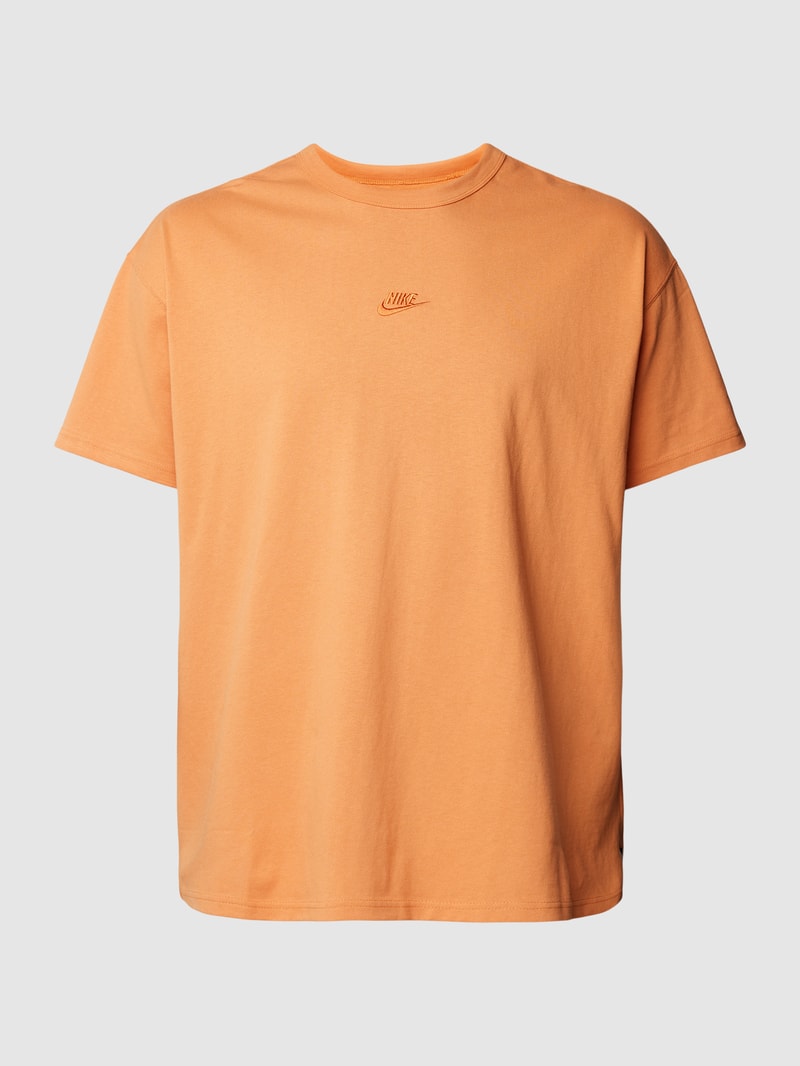 T-Shirt mit Label-Stitching in orange