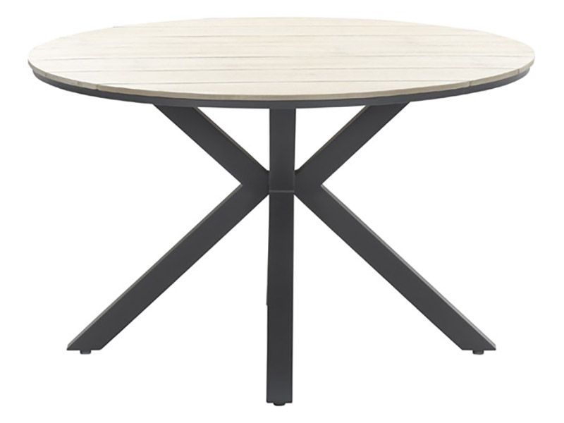 Outdoor Feelings Edson Carbon black light teak Ø 122 cm Gartentisch