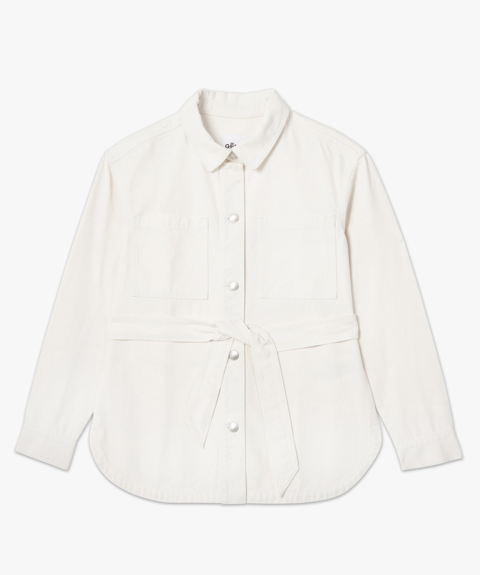 Veste femme forme chemise avec ceinture ecru | GEMO
