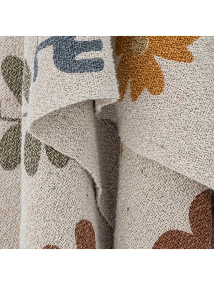 Bloomingville Decke BRYN Natur Blumen und Schmetterlinge 160x130 cm günstig kaufen onesize