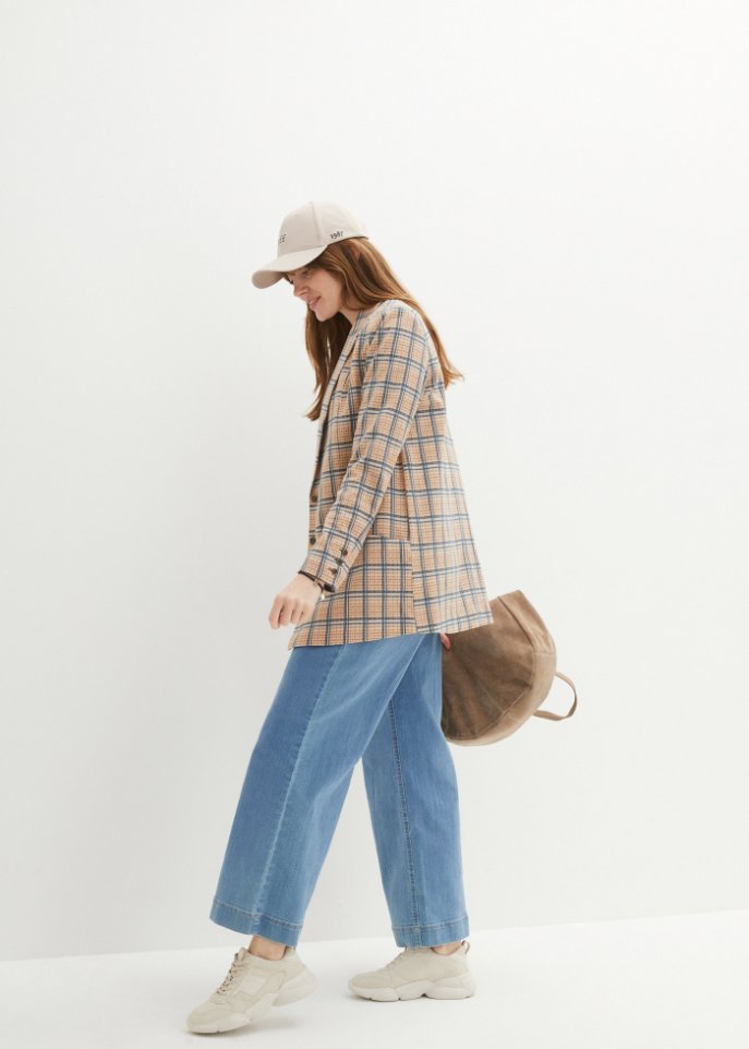 Oversize Jersey-Blazer aus Baumwolle