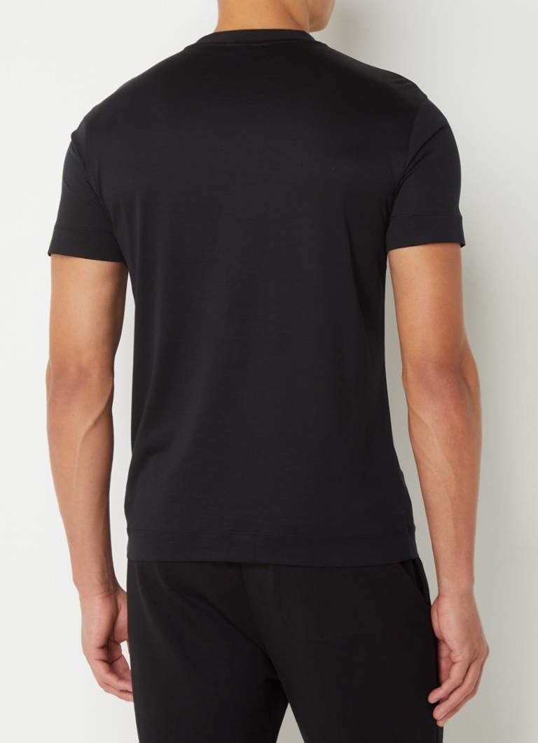 Tricou Emporio Armani din amestec de lyocell cu logo
